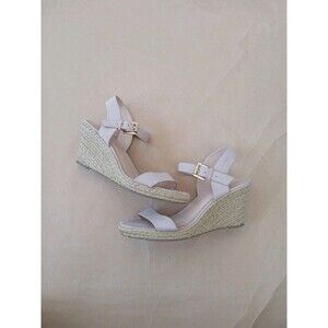Office London Womens EU 41 Us 10.5 Taupe Espadrille Wedge Sandals Heels Shoes